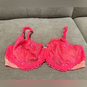 Victoria's Secret Hot Pink Lace Bra